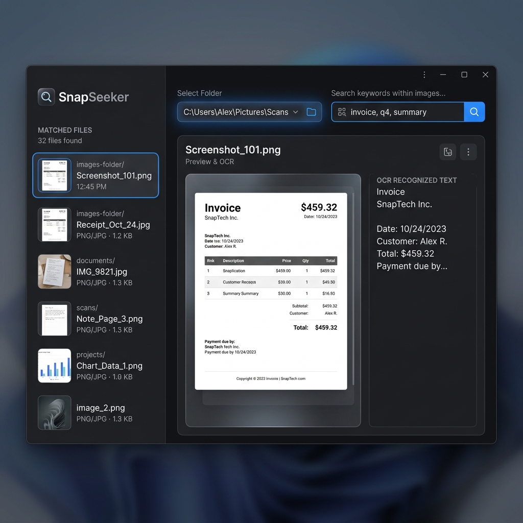 SnapSeeker User Interface
